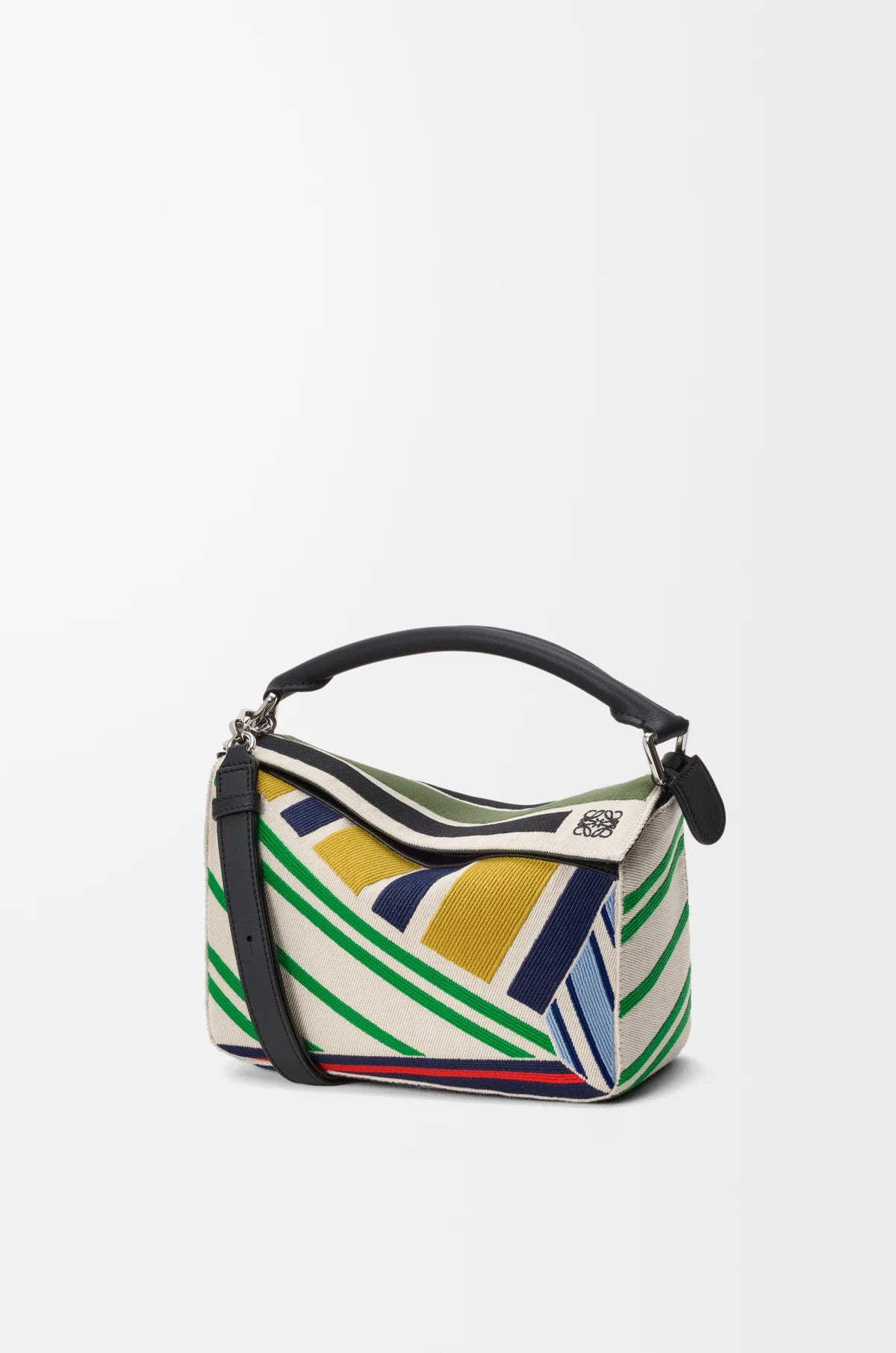 Small Puzzle Bag In Embroidered Canvas