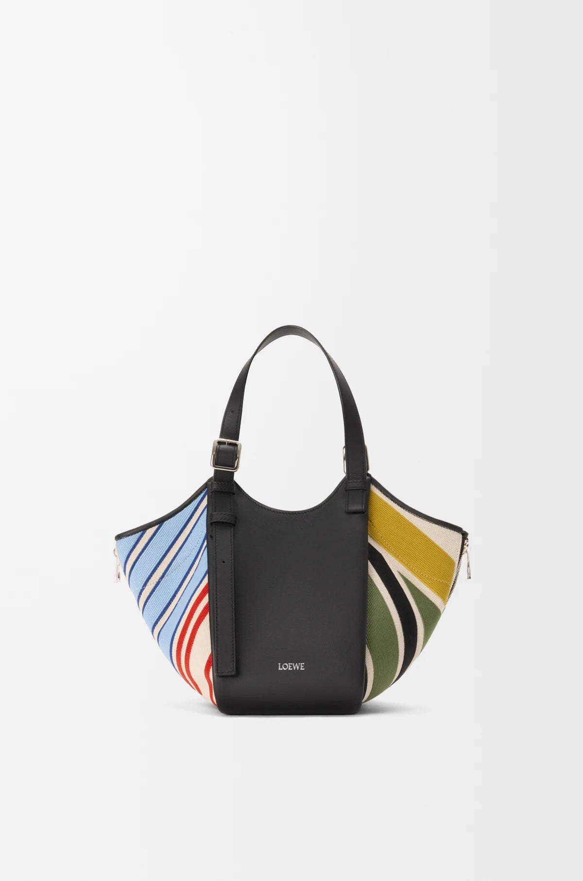 Hammock Flip Bag In Embroidered Canvas And Calfskin