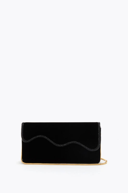 Onda Black Velvet Clutch