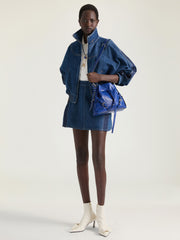 Small Voyou Bucket Bag In Shiny Leather