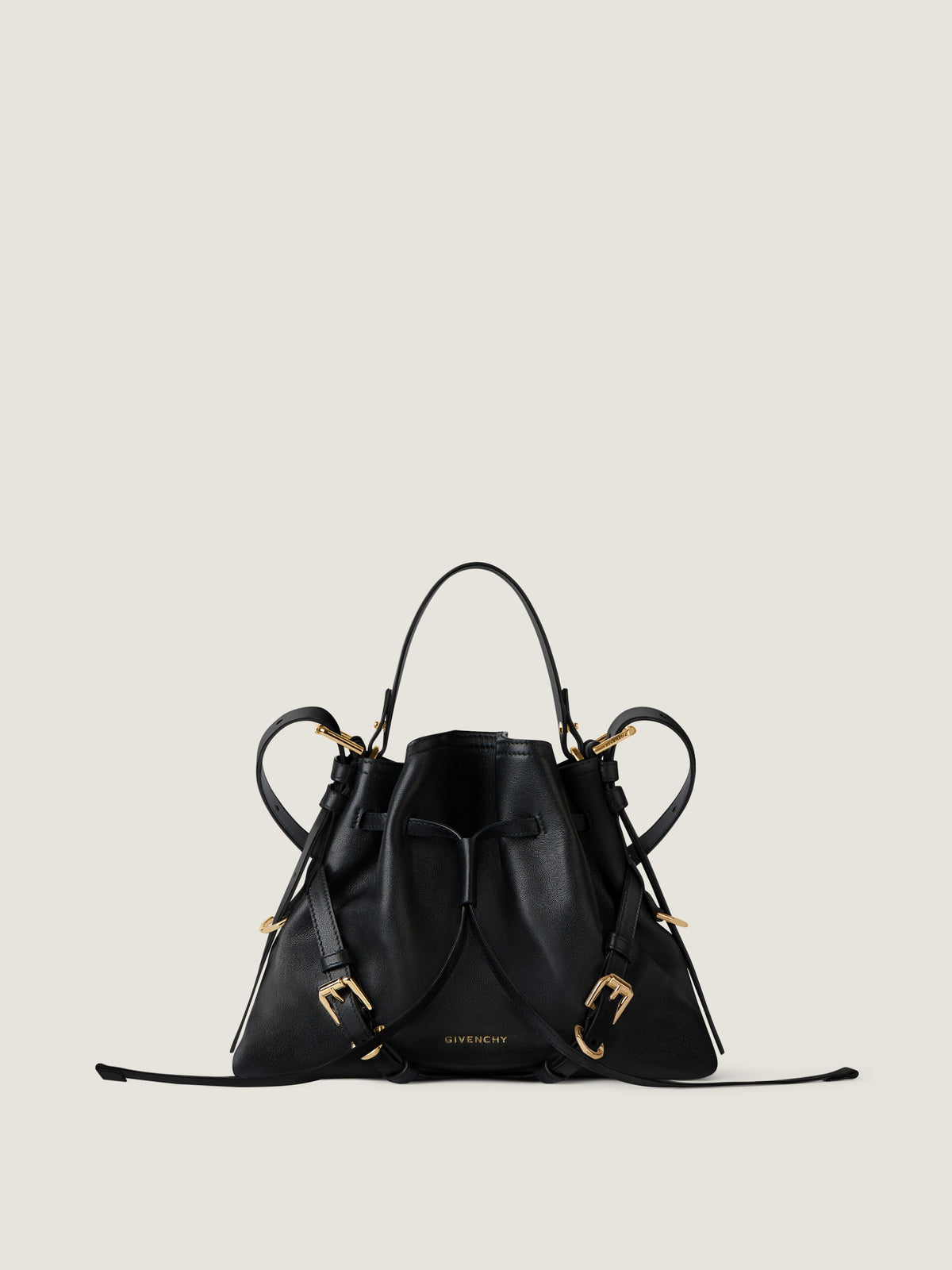 Small Voyou Bucket Bag In Shiny Leather