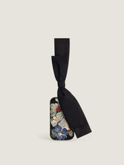 Evening Clutch In Satin With Floral Embroidery
