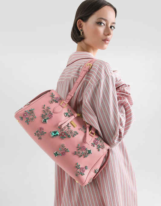 Medium Vittoria Handbag With Embroidery