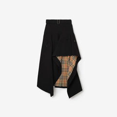 Gabardine Asymmetric Trench Skirt