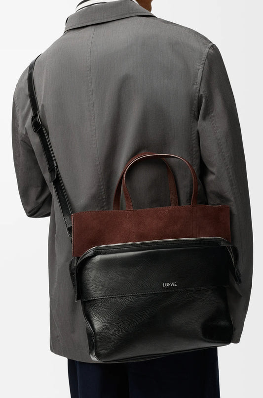 Small Switch Tote In Paper Calf And Suede