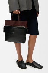 Small Switch Tote In Paper Calf And Suede