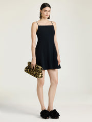 Sliced Mini Dress In Crepe Cady