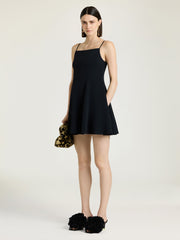 Sliced Mini Dress In Crepe Cady