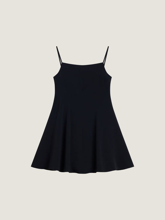 Sliced Mini Dress In Crepe Cady
