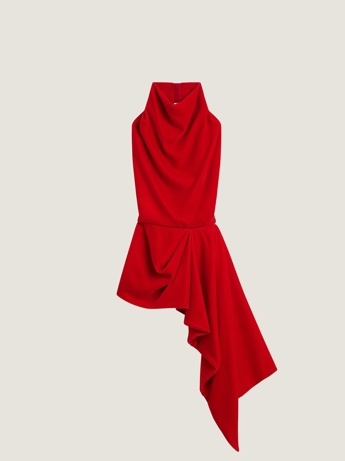 Draped Top In Velvet With Open Back