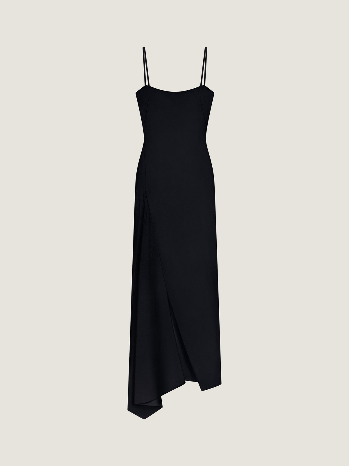Sliced Long Slashed Dress In Crepe Cady