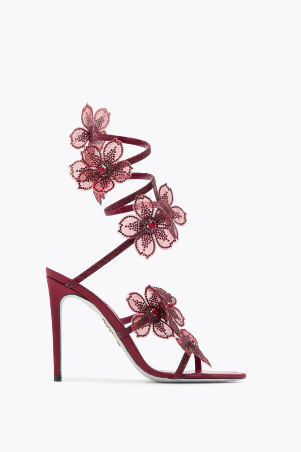 Peach Flower Burgundy Sandal 105
