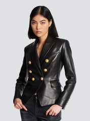 Classic 6-Button Leather Jacket