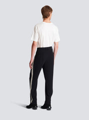Straight-leg crystal-embroidered trousers