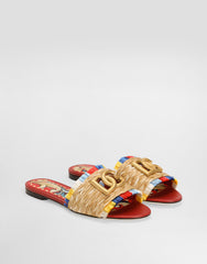 Raffia Flat Slides