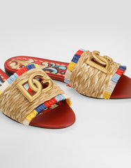 Raffia Flat Slides