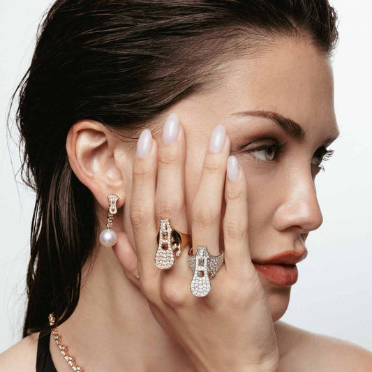 Zyyp 18K Rose Gold and Diamond Ring