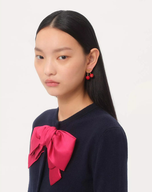Cherryfic Metal And Enamel Earrings