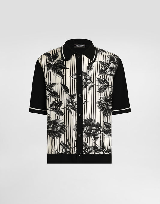 Silk And Cotton Shirt With Twill