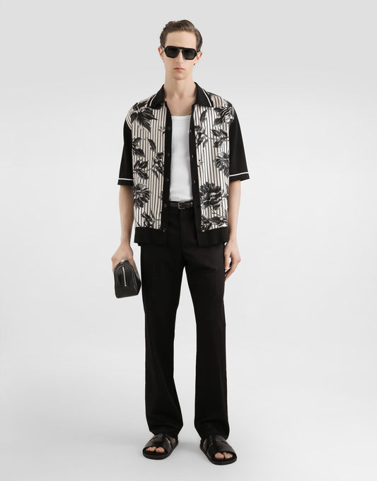 Silk And Cotton Shirt With Twill