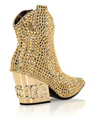 Cowboy Mid-heel Boots Gothic Plein With Crystals