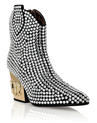 Cowboy Mid-heel Boots Gothic Plein With Crystals