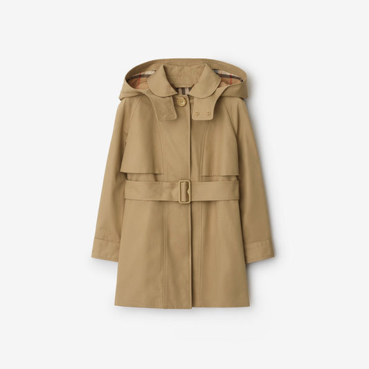 Cotton Hooded Trench Coat