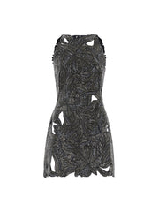 Embellished Appliqué Mini Dress