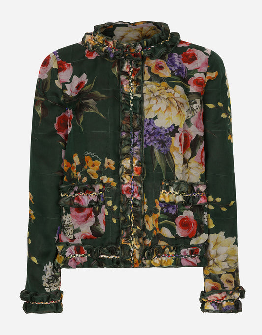 Garden-print Chiffon Jacket