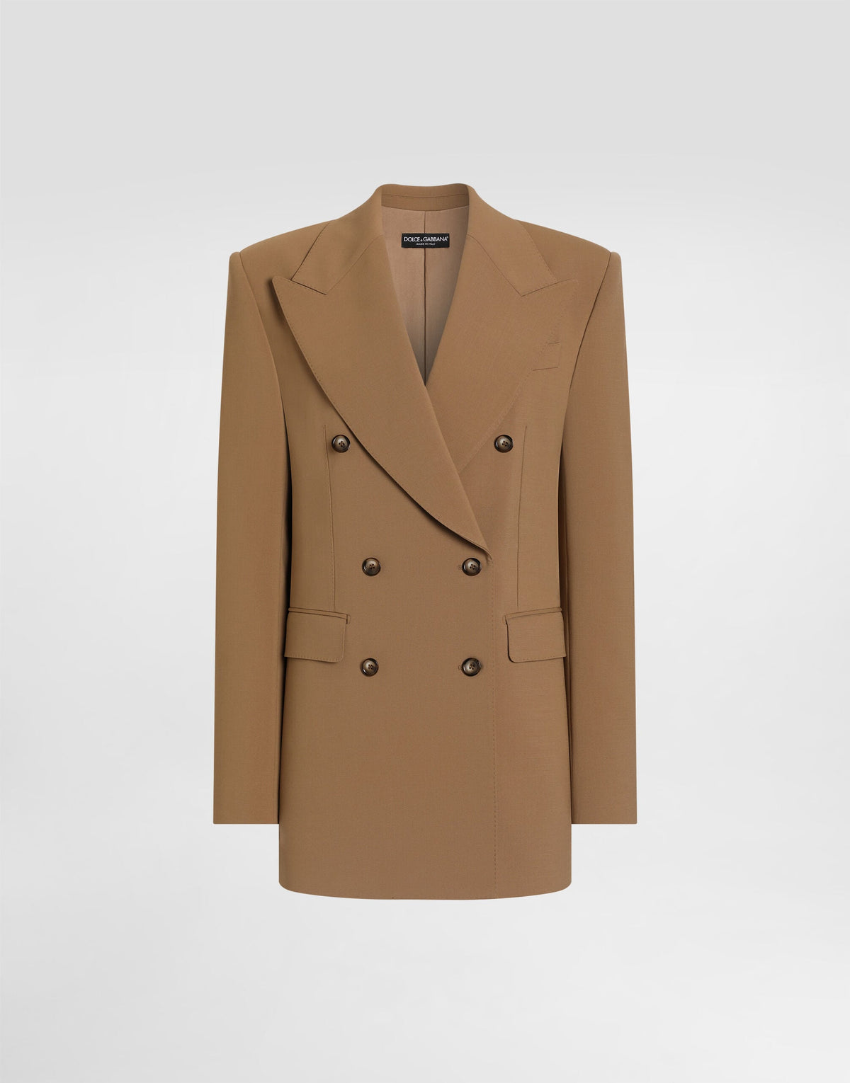 Linda Double-breasted Jacket In Micro-ribbed Fabric