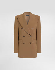 Linda Double-breasted Jacket In Micro-ribbed Fabric