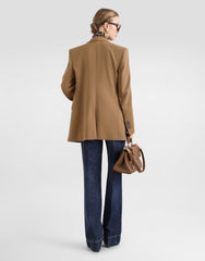 Linda Double-breasted Jacket In Micro-ribbed Fabric