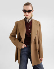 Linda Double-breasted Jacket In Micro-ribbed Fabric
