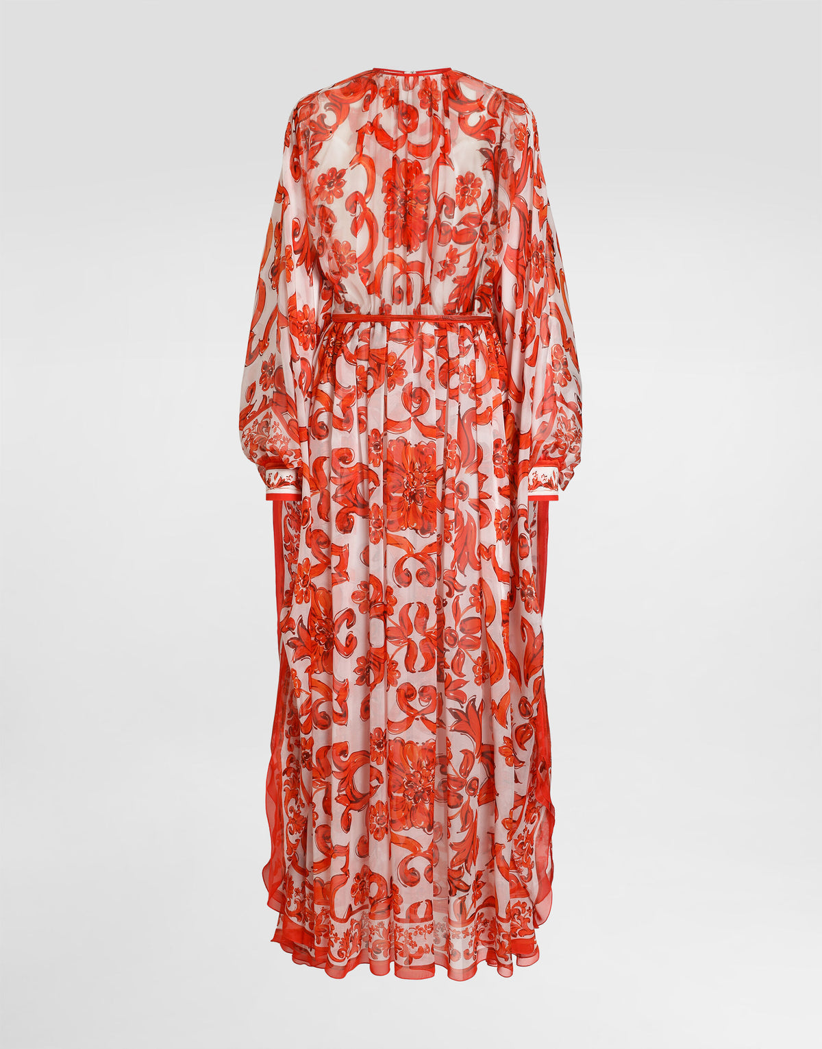 Majolica-print Long Kaftan Dress