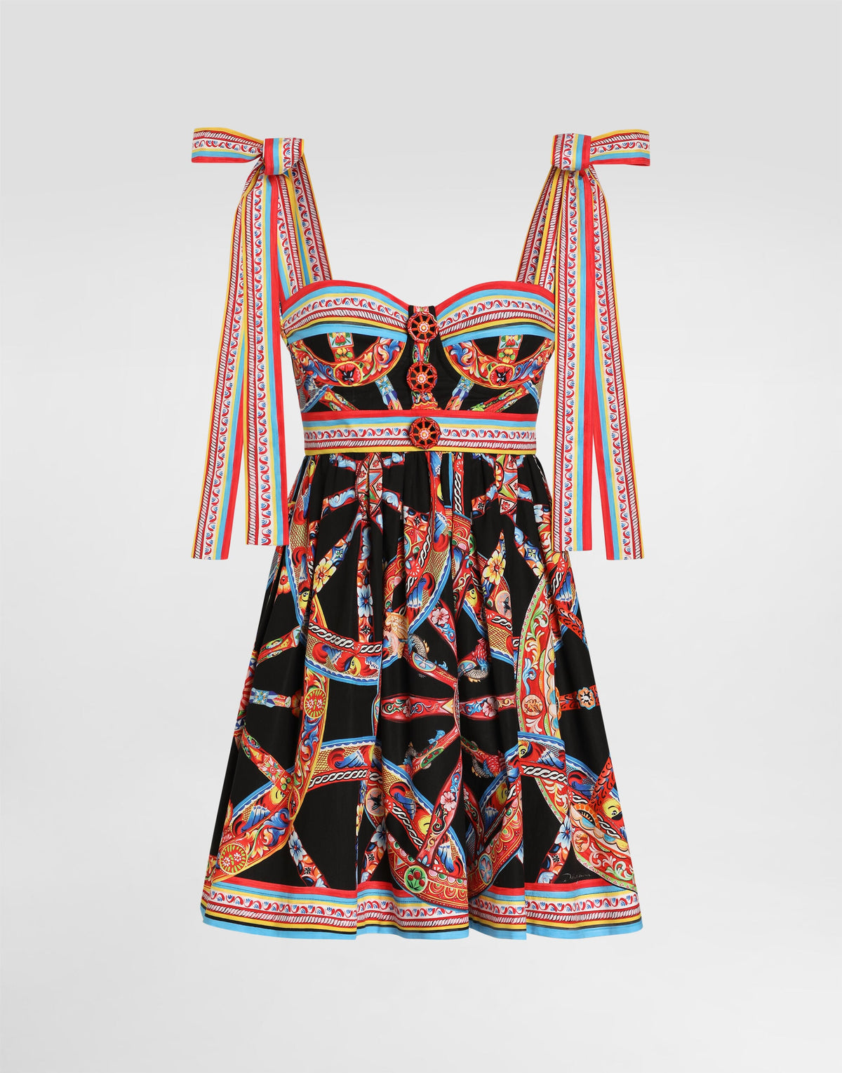 Carretto-print Poplin Dress