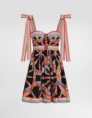 Carretto-print Poplin Dress