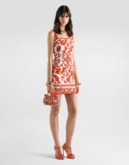 Majolica-print Charmeuse Dress