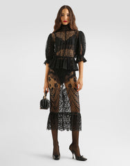 Tulle Top With Embroidery