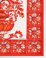 90x90 Majolica-print Silk Twill Scarf