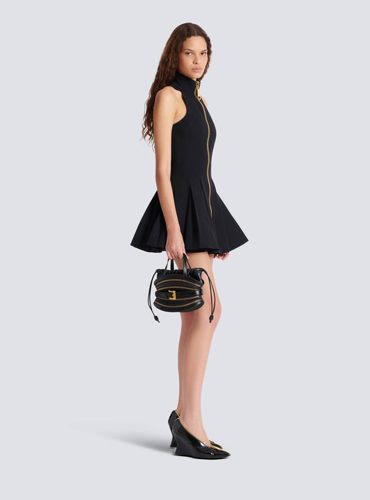 Mini Shuffle Zips Bag In Calfskin Leather