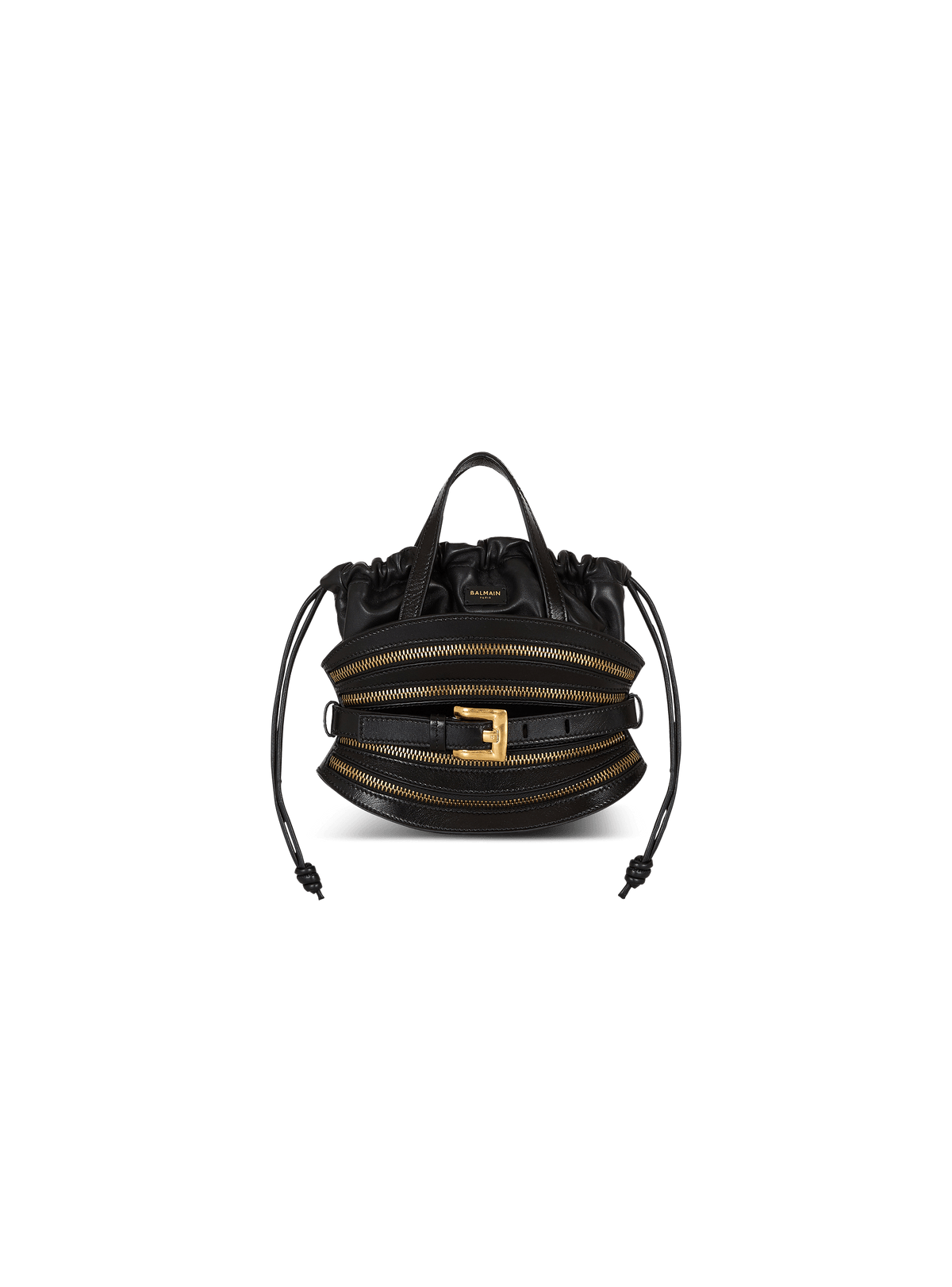 Mini Shuffle Zips Bag In Calfskin Leather