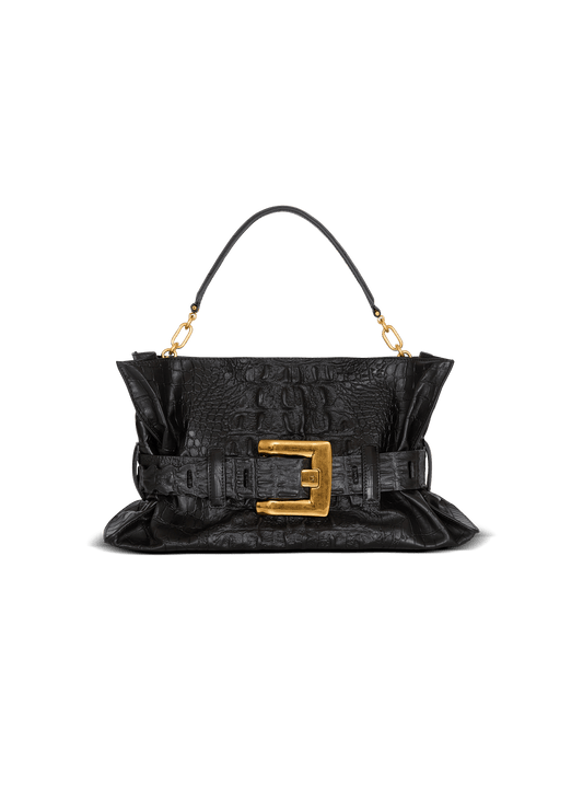 Medium Anthem Bag In Embossed Crocodile-print Calfskin