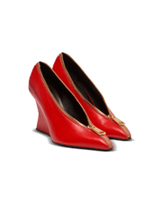 Zip Wedge Pumps In Lambskin Leather