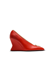 Zip Wedge Pumps In Lambskin Leather