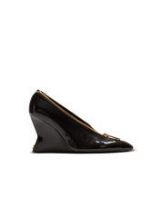 Zip Wedge Pumps In Lambskin Leather