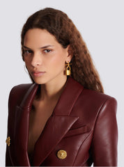 Brass Pulse Padlock Earrings