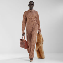 Dots Jacquard Silk Trousers