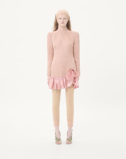 Floral matelassé short dress