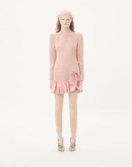 Floral matelassé short dress