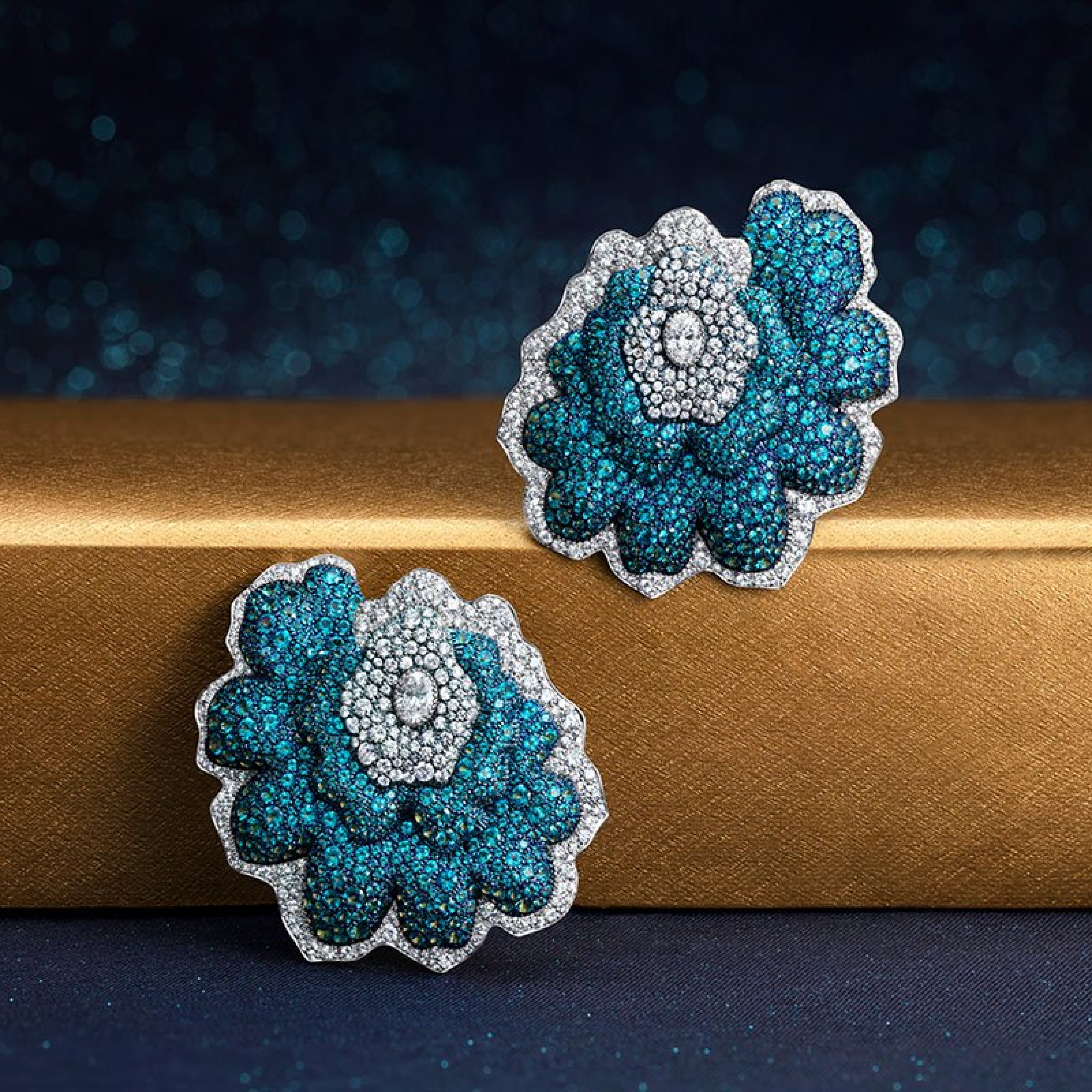 Enchanted Garden Titanium Diamond Flower Earrings